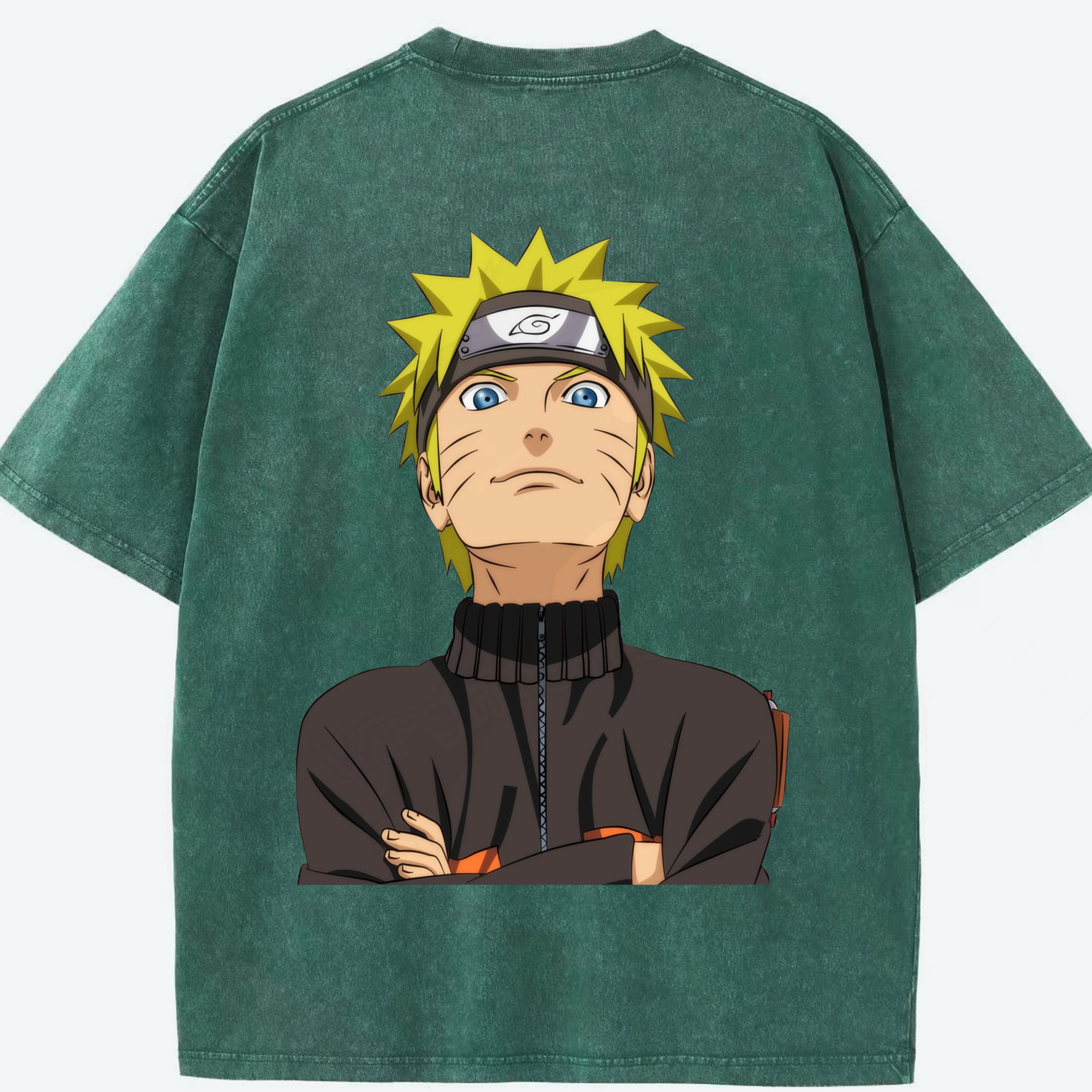 （画像用） NARUTO -ナルト- うずまき ナルト Uzumaki Naruto 綿100% ヴィンテージ風 半袖Tシャツ（背面プリント）